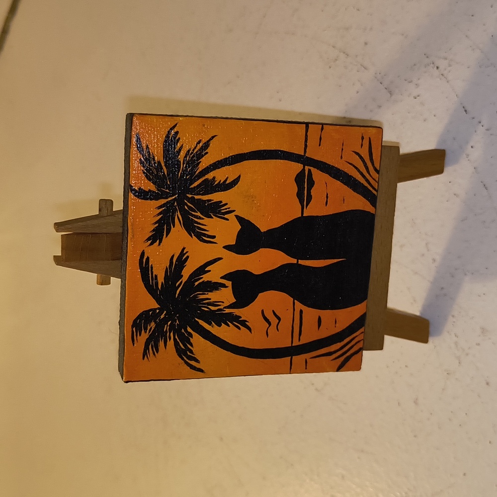 Original Art Two Cats in Palm Trees